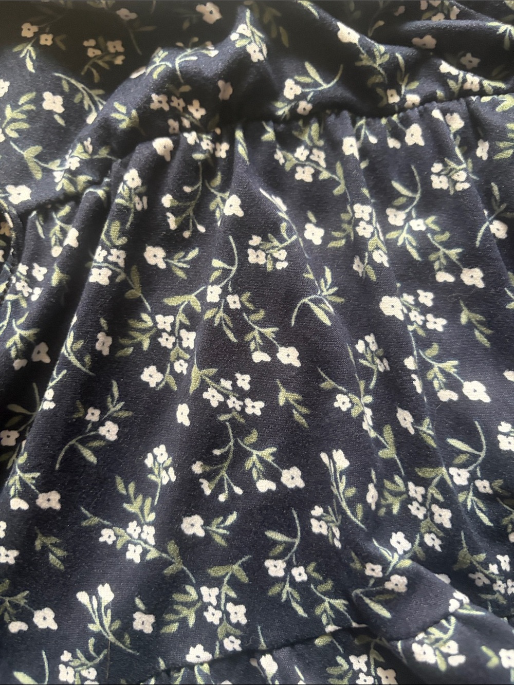Hollister Navy Floral Wrap-Style Short Sleeve Mini Dress with Side Tie Medium - Picture 8 of 8